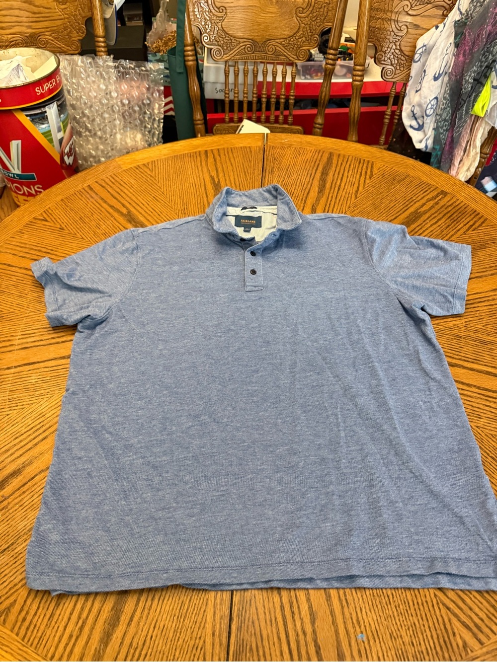 Fairlane Casual Heathered Polo Shirt in Light Blue